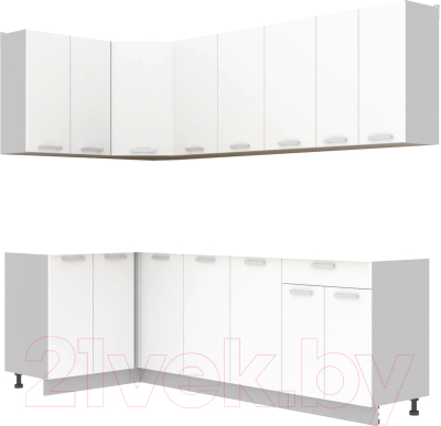 Кухонный гарнитур Интерлиния Мила Лайт 1.2x2.4 без столешницы - фото