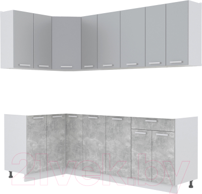 Кухонный гарнитур Интерлиния Мила Лайт 1.2x2.3 без столешницы - фото
