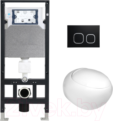 Унитаз подвесной с инсталляцией WeltWasser Amberg 506 + Jeckenbach 004 GL-WT + Amberg RD-BL - фото