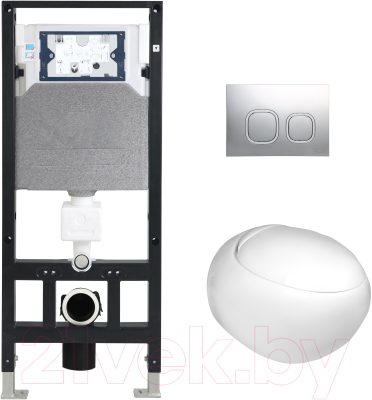 Унитаз подвесной с инсталляцией WeltWasser Amberg 506 + Jeckenbach 004 GL-WT + Amberg RD-CR - фото