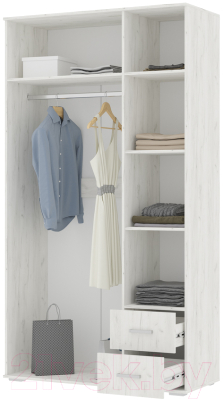 Шкаф Стендмебель Нельсон ШК 01 (дуб крафт белый)