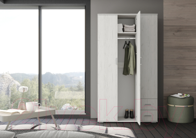 Шкаф Стендмебель Нельсон ШК 01 (дуб крафт белый)