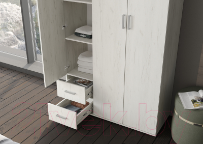 Шкаф Стендмебель Нельсон ШК 01 (дуб крафт белый)