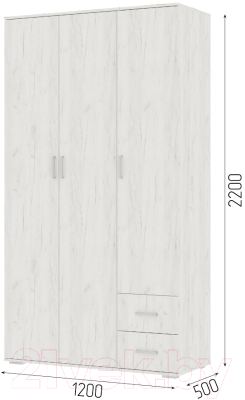 Шкаф Стендмебель Нельсон ШК 01 (дуб крафт белый)