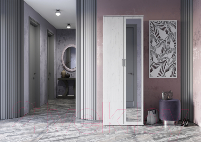 Шкаф Стендмебель Нельсон ШК 04 (дуб крафт белый)