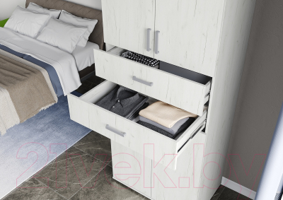 Шкаф Стендмебель Нельсон ШК 05 (дуб крафт белый)