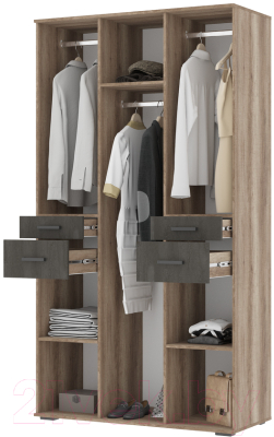 Шкаф Стендмебель Нельсон ШК 02 (железный камень/дуб каньон)