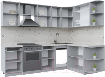 Готовая кухня Интерлиния Берес 1.7x2.6 правая