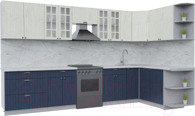 Готовая кухня Интерлиния Берес 1.7x3.5 правая - фото