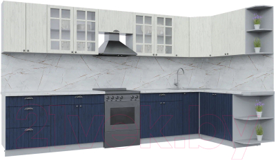 Готовая кухня Интерлиния Берес 1.7x3.7 правая - фото