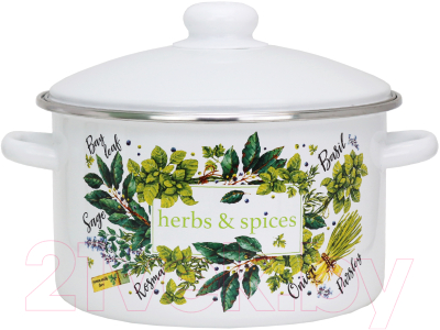 Набор кастрюль Эмаль Травы и специи 2-3216/4