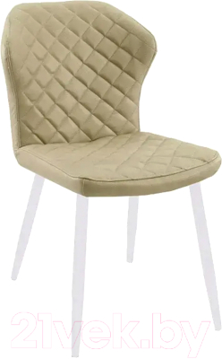 Стул DikLine 239М (кожзам бежевый/ножки белые) - фото