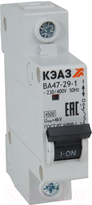 Выключатель автоматический КЭАЗ ВА47-29-1C3-УХЛ3 (4.5кА) / 318202 - фото