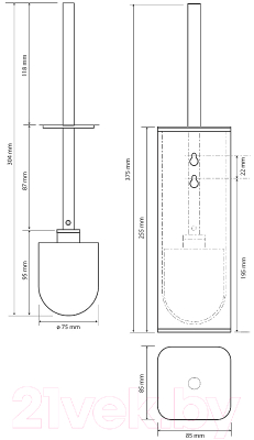 Ершик для унитаза Bemeta Nero 135913160