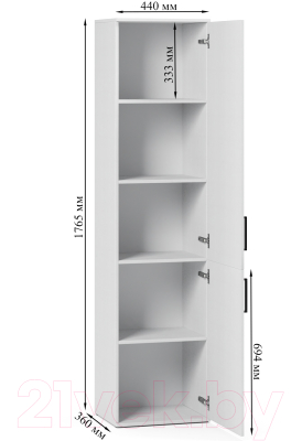 Шкаф-пенал ГМЦ ШУ5.5 (белый)