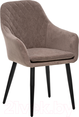 Стул Импэкс Leset Слим с подлокотниками (черный/велюр латте) - фото