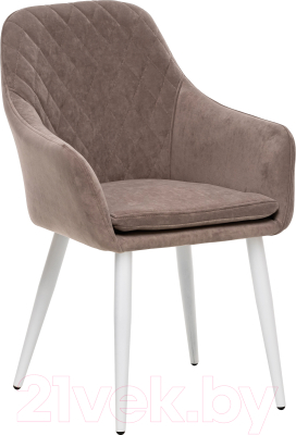 Стул Импэкс Leset Слим с подлокотниками (белый/велюр латте) - фото