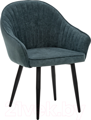 Стул Импэкс Leset Вайд с подлокотниками (черный/велюр темно-зеленый) - фото