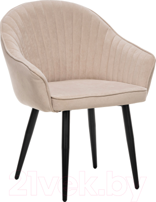 Стул Импэкс Leset Вайд с подлокотниками (черный/велюр бежевый) - фото