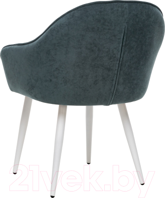 Стул Импэкс Leset Вайд с подлокотниками (белый/велюр темно-зеленый)