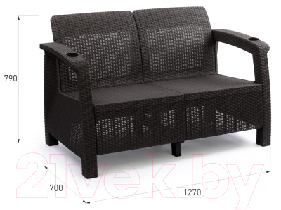 Диван садовый Альтернатива Ротанг-плюс / М8837