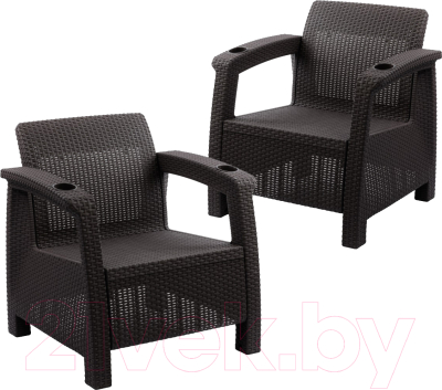 Комплект кресел садовых Альтернатива Ротанг-плюс / М8840 (мокко) - фото