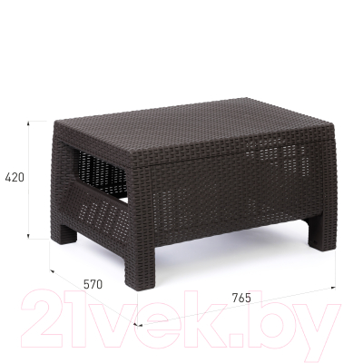 Стол пластиковый Альтернатива Ротанг-плюс / М8841