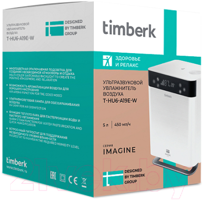 Ультразвуковой увлажнитель воздуха Timberk T-HU6-A19E-W