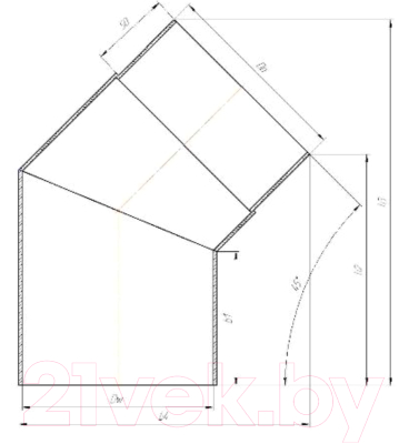 Поворот дымохода КПД 45/2мм 180