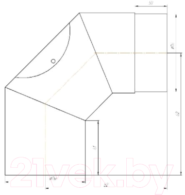 Поворот дымохода КПД 90/2мм 120 с ревизией (черный)
