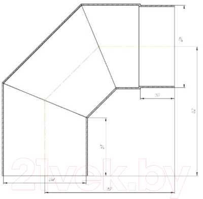 Поворот дымохода КПД 90/2мм 150