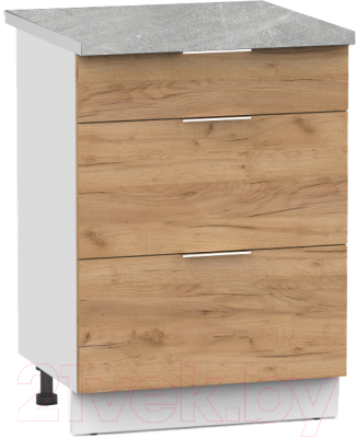 Шкаф-стол кухонный Интермебель Микс Топ ШСР 850-23-600 (дуб крафт золотой/венато) - фото