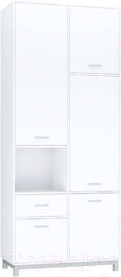 Шкаф Polini Kids Mirum 2320 двухсекционный / 0002068.9 (белый) - фото