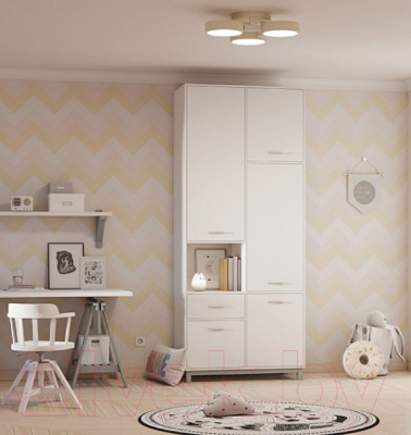 Шкаф Polini Kids Mirum 2320 двухсекционный / 0002068.9 (белый)