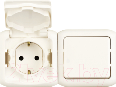 Блок выключатель+розетка Legrand Quteo 782318
