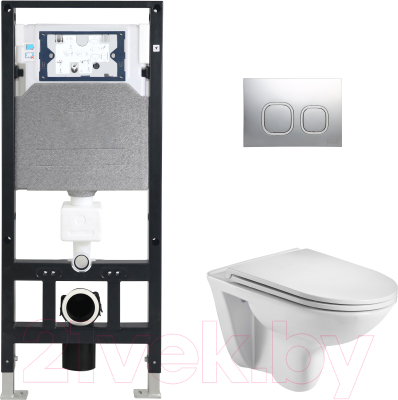 Унитаз подвесной с инсталляцией WeltWasser Amberg 506 + Baarbach 004 GL-WT + Amberg RD-CR - фото