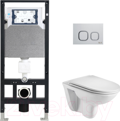 Унитаз подвесной с инсталляцией WeltWasser Amberg 506 + Baarbach 004 GL-WT + Amberg RD-WT - фото