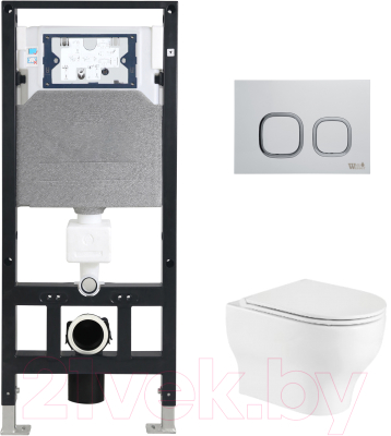 Унитаз подвесной с инсталляцией WeltWasser Amberg 506 + Erlenbach 004 GL-WT + Amberg RD-WT - фото