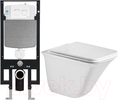 Унитаз подвесной с инсталляцией WeltWasser Amberg 497 + Rotbach 004 GL-WT + Amberg RD-WT - фото