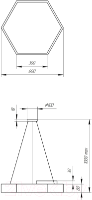 Потолочный светильник ЭРА Geometria Hexagon / Б0050550