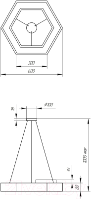 Потолочный светильник ЭРА Geometria Hexagon / Б0050554