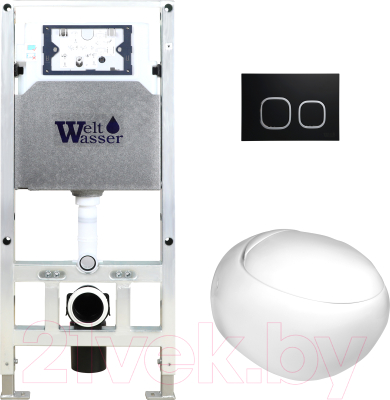 Унитаз подвесной с инсталляцией WeltWasser Amberg 506 ST+Jeckenbach 004 GL-WT+ Amberg RD-BL - фото