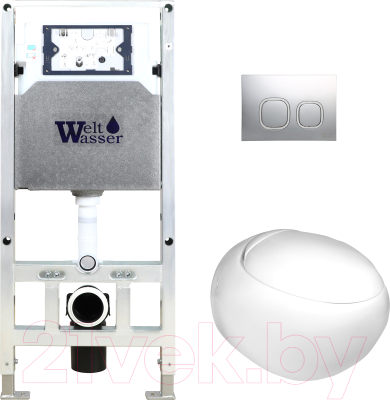 Унитаз подвесной с инсталляцией WeltWasser Amberg 506 ST+Jeckenbach 004 GL-WT+ Amberg RD-MT CR - фото