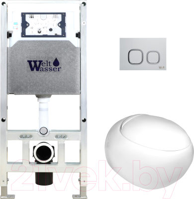 Унитаз подвесной с инсталляцией WeltWasser Amberg 506 ST+Jeckenbach 004 GL-WT+ Amberg RD-WT - фото