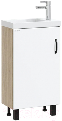 Тумба под умывальник Onika Тимбер 45 / 104508 (белый матовый/дуб сонома) - фото