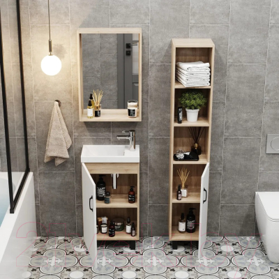 Тумба под умывальник Onika Тимбер 45 / 104508 (белый матовый/дуб сонома)