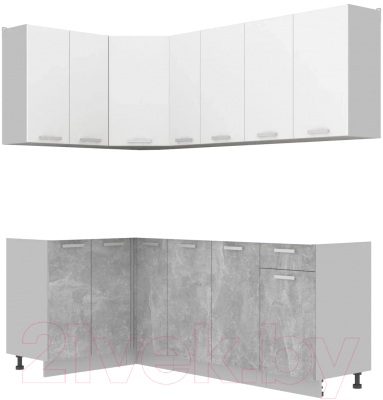 Кухонный гарнитур Интерлиния Мила Лайт 1.2x2.1 без столешницы - фото