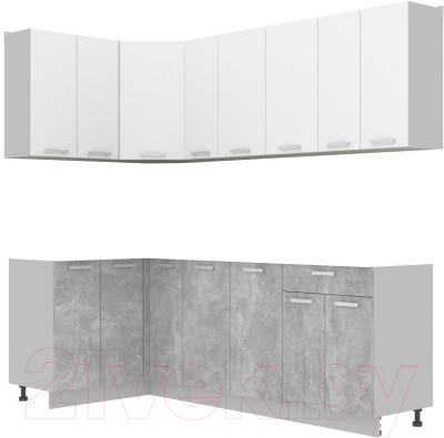 Кухонный гарнитур Интерлиния Мила Лайт 1.2x2.3 без столешницы - фото