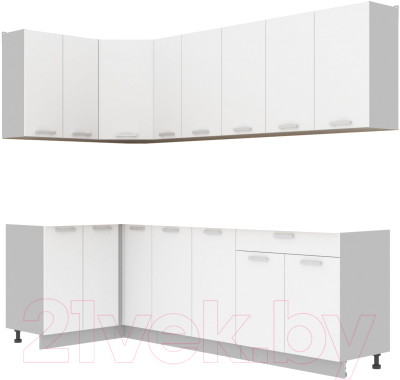 Кухонный гарнитур Интерлиния Мила Лайт 1.2x2.5 без столешницы - фото