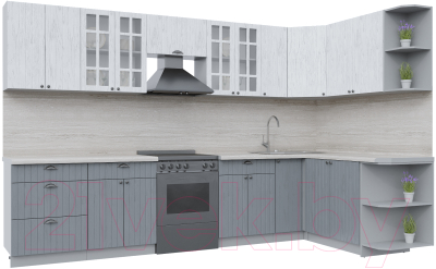 Готовая кухня Интерлиния Берес 1.7x3.3 правая - фото